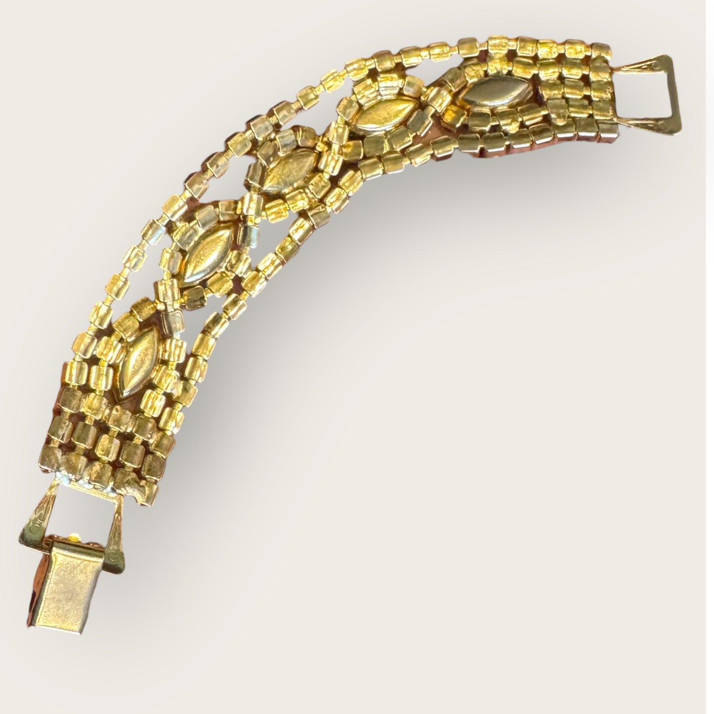 Vintage Red Aurora Borealis Rhinestone Statement Bracelet