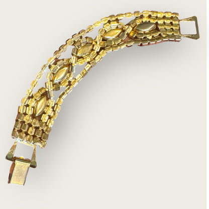 Vintage Red Aurora Borealis Rhinestone Statement Bracelet