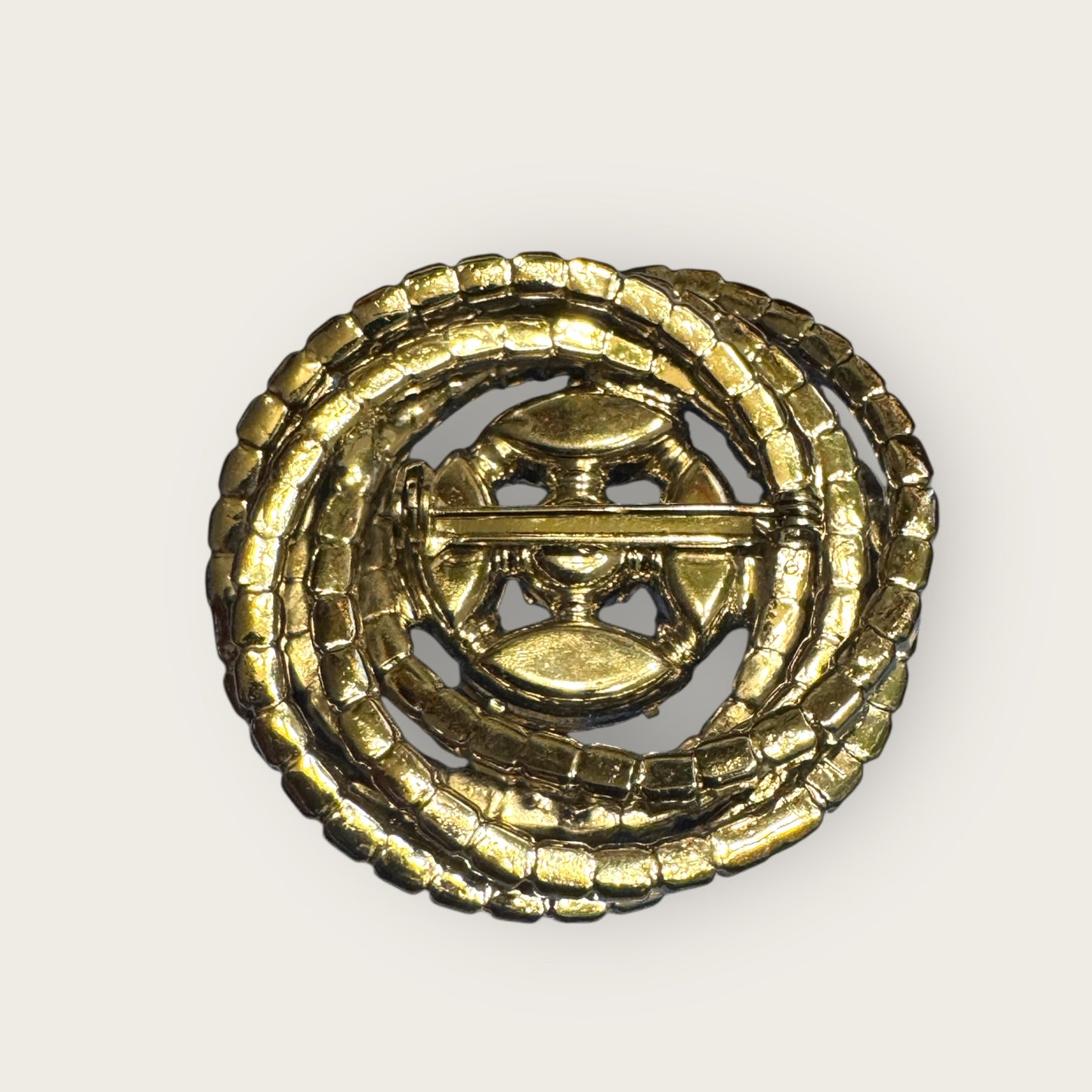 Vintage Layered Spiral Clear Rhinestone Statement Brooch