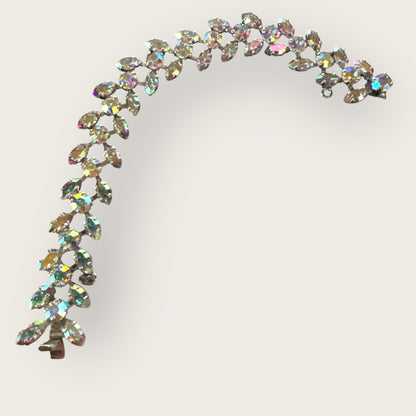 Vintage B. David Aurora Borealis Rhinestone Bracelet – Crystal AB Sparkle, Signed Designer Piece