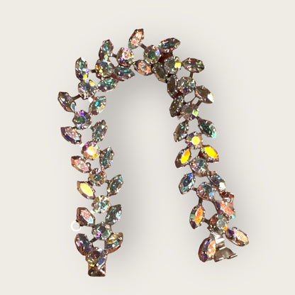 Vintage B. David Aurora Borealis Rhinestone Bracelet – Crystal AB Sparkle, Signed Designer Piece