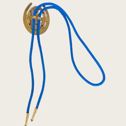 Vintage Western Bolo Tie with Natural Stone Cabochon in Horseshoe Setting
