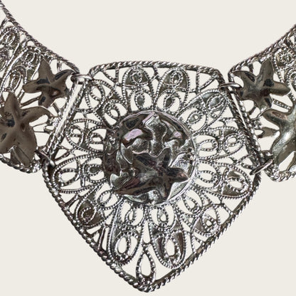 Vintage C. Barreira for Avon Filigree Bib Necklace & Earring Set