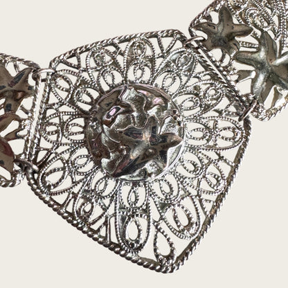 Vintage C. Barreira for Avon Filigree Bib Necklace & Earring Set