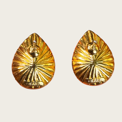 Vintage Trifari Inverted Pear Clear Crystal Post Earrings