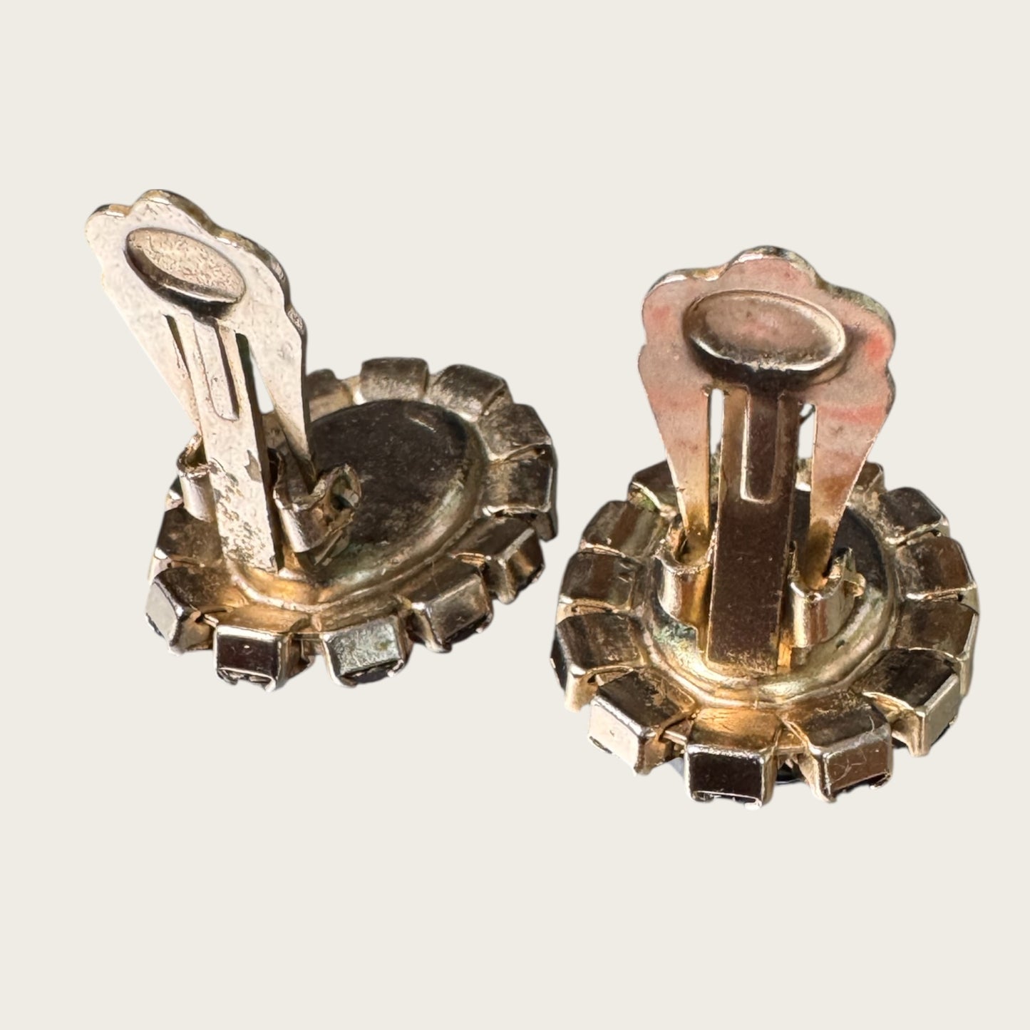 Mid-Century Purple Medley Foiled Rhinestone Clamper Bracelet & Earring Set