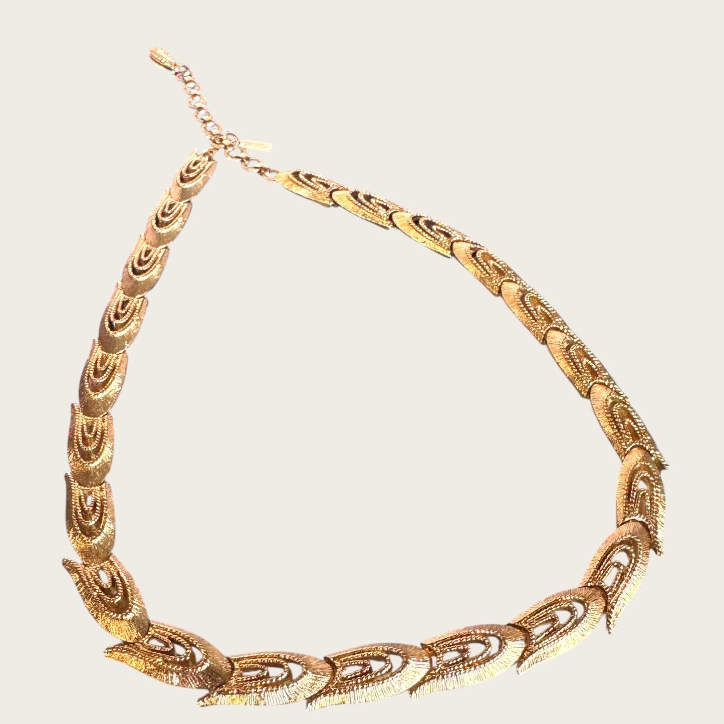 Vintage Monet Sculptural Openwork Articulated Gold Collar Necklace