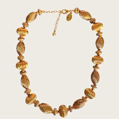 Vintage Metropolitan Museum of Art (MMA) Corrugated Gold Bead Necklace