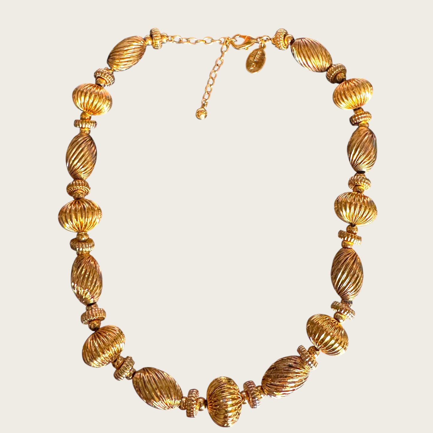Vintage Metropolitan Museum of Art (MMA) Corrugated Gold Bead Necklace