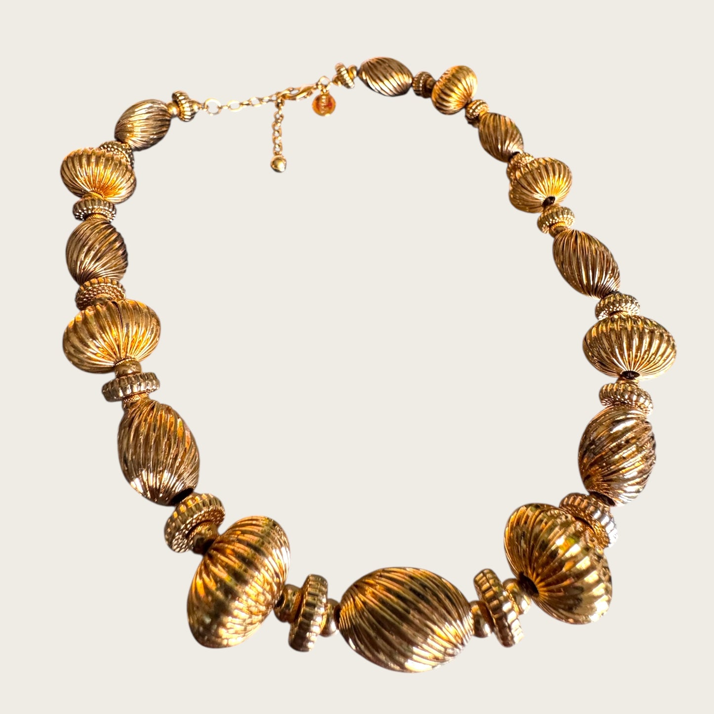Vintage Metropolitan Museum of Art (MMA) Corrugated Gold Bead Necklace