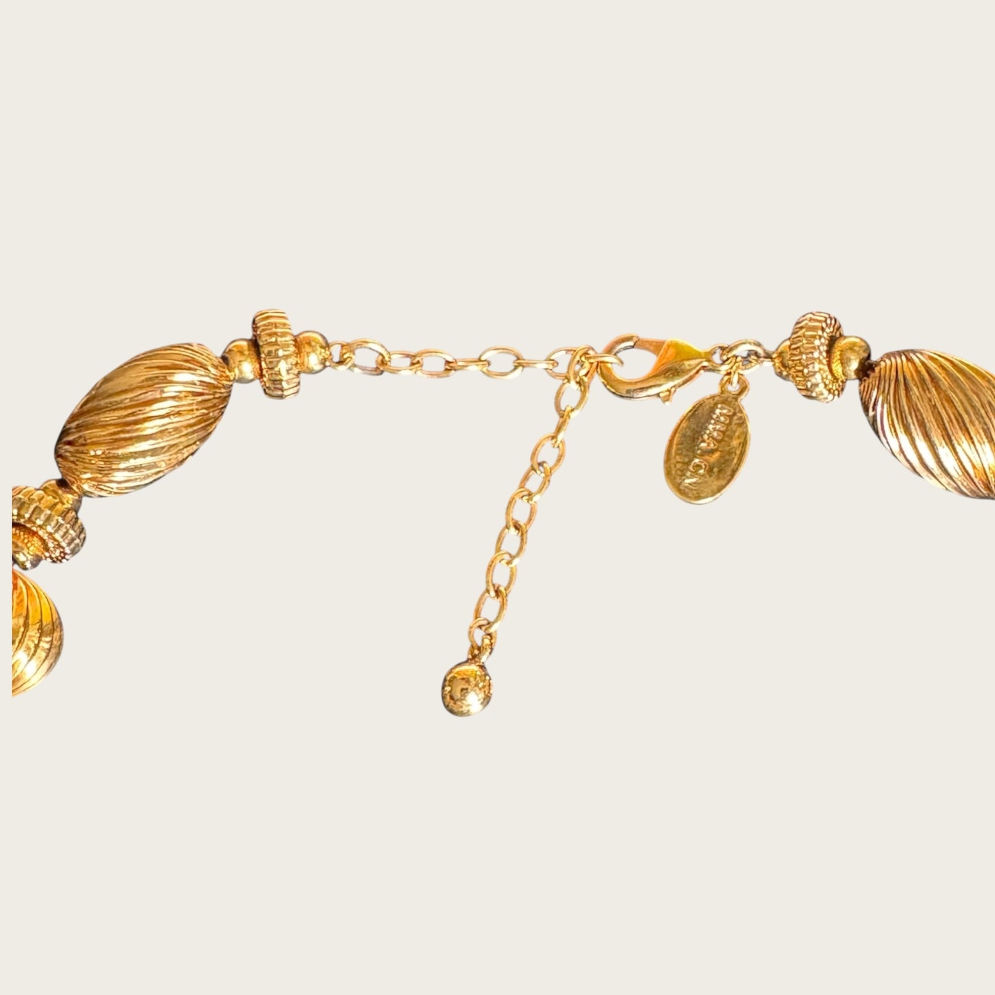 Vintage Metropolitan Museum of Art (MMA) Corrugated Gold Bead Necklace