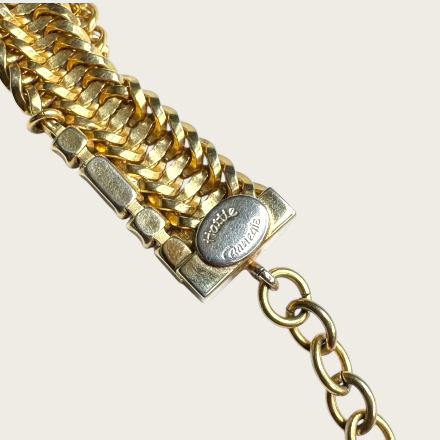 Vintage Hattie Carnegie Signed RhinestoneHattie Carnegie Multi-Strand Gold-Tone & Rhinestone Choker Necklace, Mid-Century