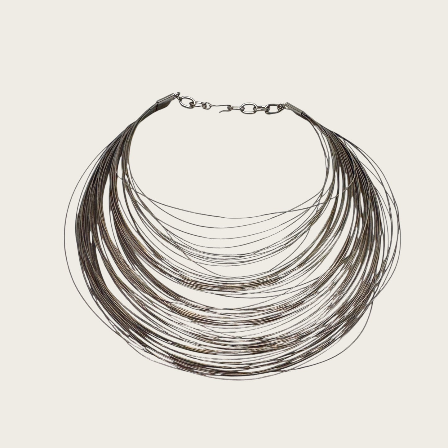 Signed Vendôme Sculptural Multi-Strand Wire Collar Necklace