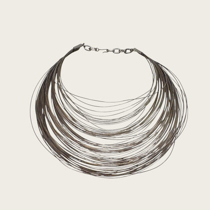 Signed Vendôme Sculptural Multi-Strand Wire Collar Necklace