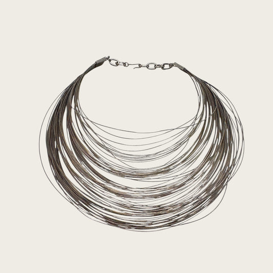 Signed Vendôme Sculptural Multi-Strand Wire Collar Necklace