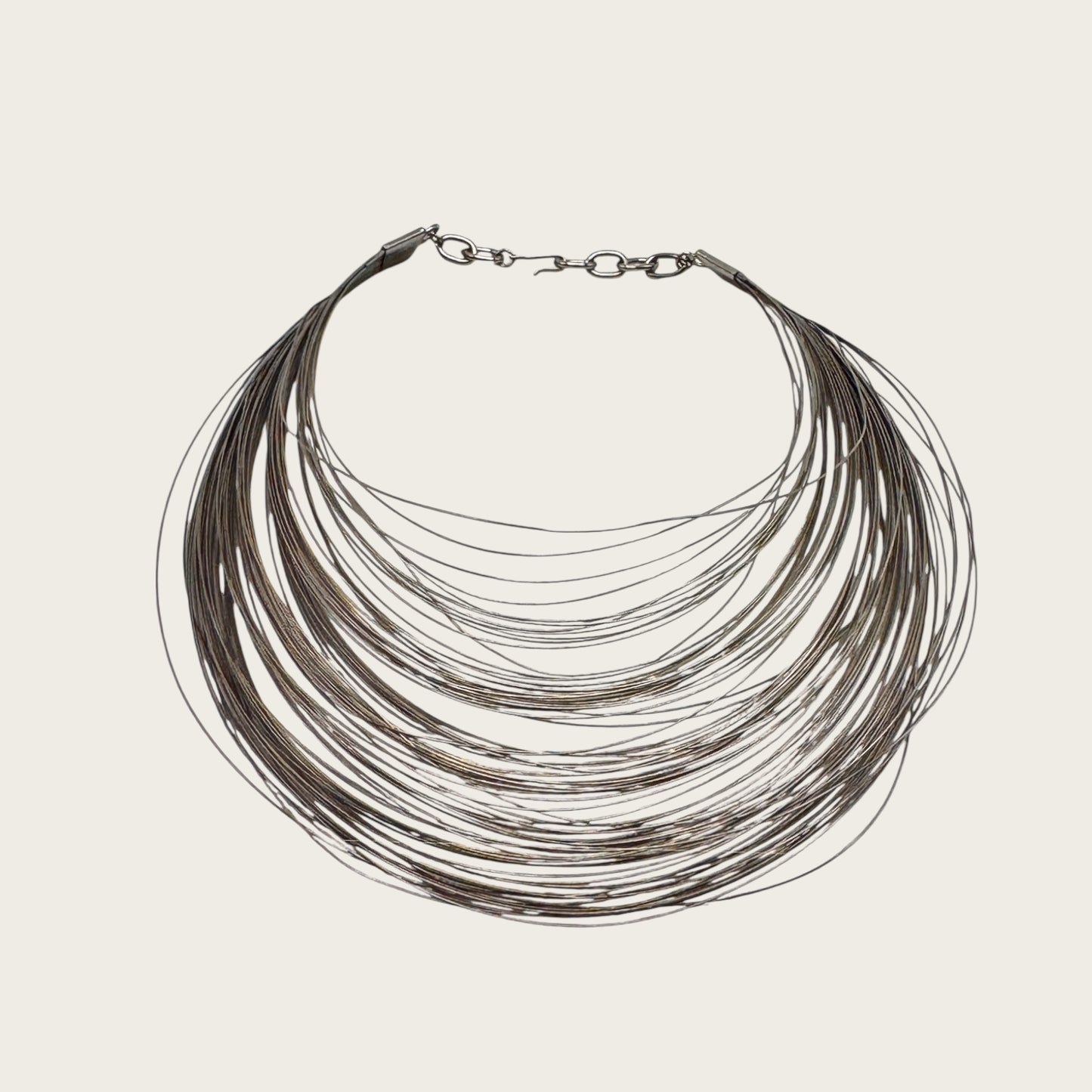 Signed Vendôme Sculptural Multi-Strand Wire Collar Necklace