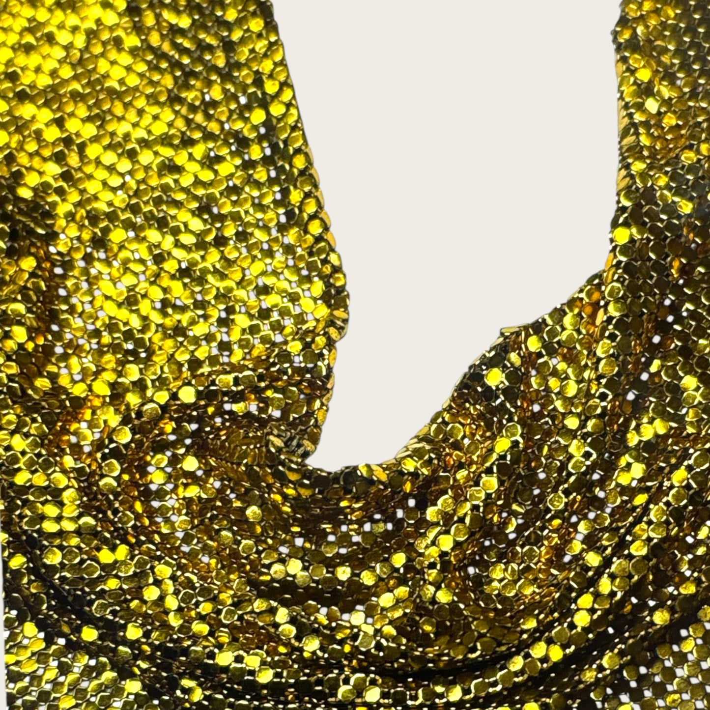 Vintage 1970s Whiting & Davis Gold Mesh Bib Necklace – Couture Statement Collar