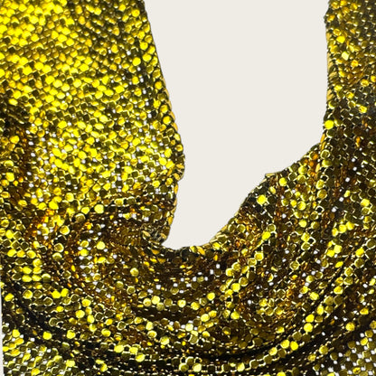 Vintage 1970s Whiting & Davis Gold Mesh Bib Necklace – Couture Statement Collar