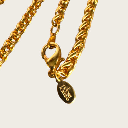 Signed Vintage Joan Rivers Gold Rope Necklace with Removable Swarovski Crystal Pavé Bead – Convertible Statement
