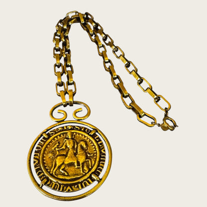 Accessocraft NYC Gold Medallion Statement Necklace