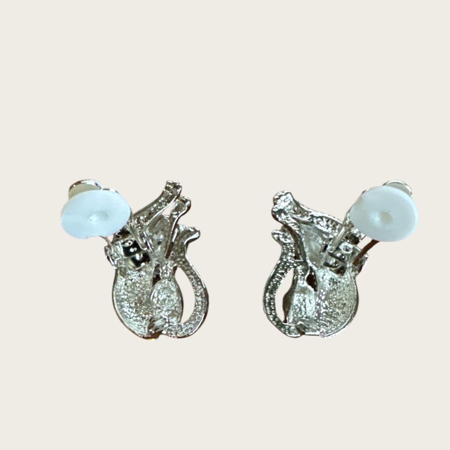 The Sapphire Leopard — Articulated Leopard Necklace & Clip-On Earrings Set (Unsigned, Vintage)