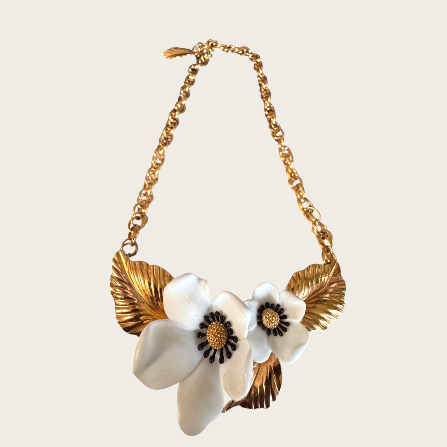 Louis Féraud Paris Magnolia Blossom Statement Necklace