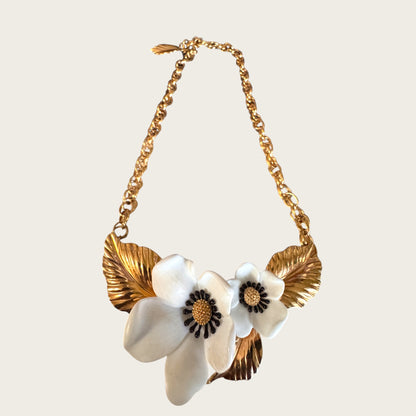 Louis Féraud Paris Magnolia Blossom Statement Necklace