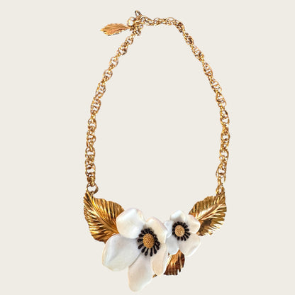 Louis Féraud Paris Magnolia Blossom Statement Necklace