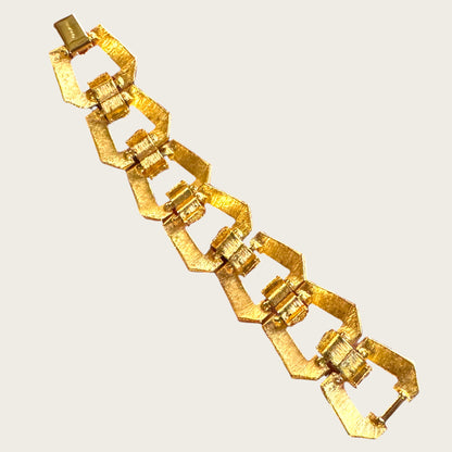 Vintage Crown Trifari Textured Gold Tone Lariat Necklace Suite