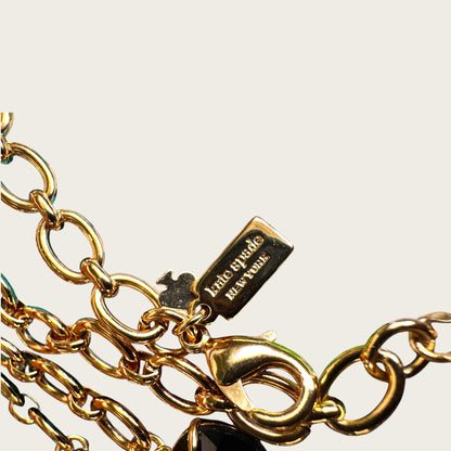 Kate Spade New York Black Floral Rivoli Statement Necklace – Sculptural Lucite & Crystal Design