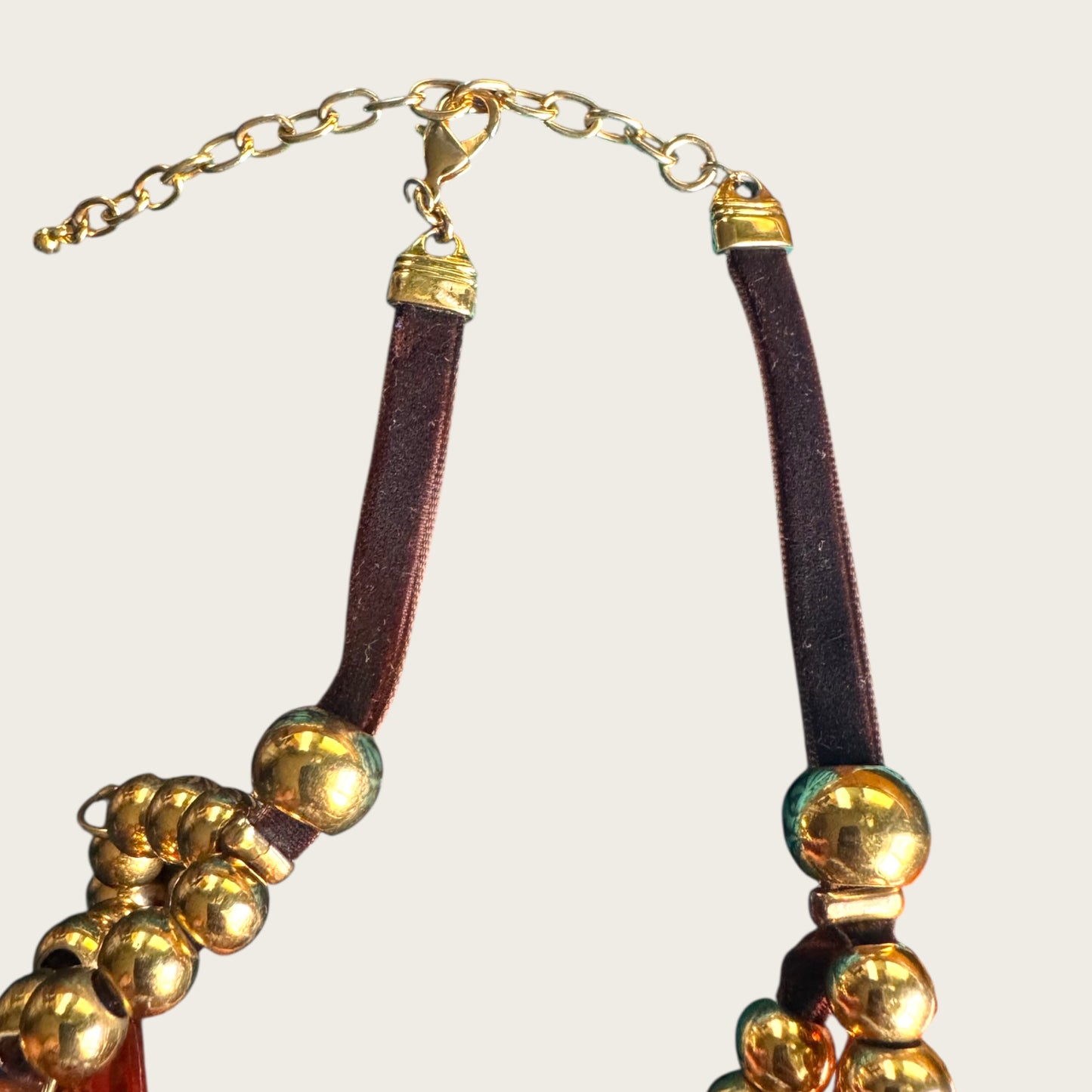 Joan Rivers Smoky Quartz, Amber & Topaz Lucite Teardrop Statement Necklace
