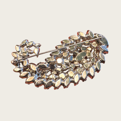 Vogue Jewelry Rhinestone Paisley Brooch – Domed Multi-Cut Crystal Statement