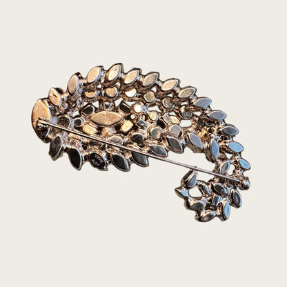 Vogue Jewelry Rhinestone Paisley Brooch – Domed Multi-Cut Crystal Statement