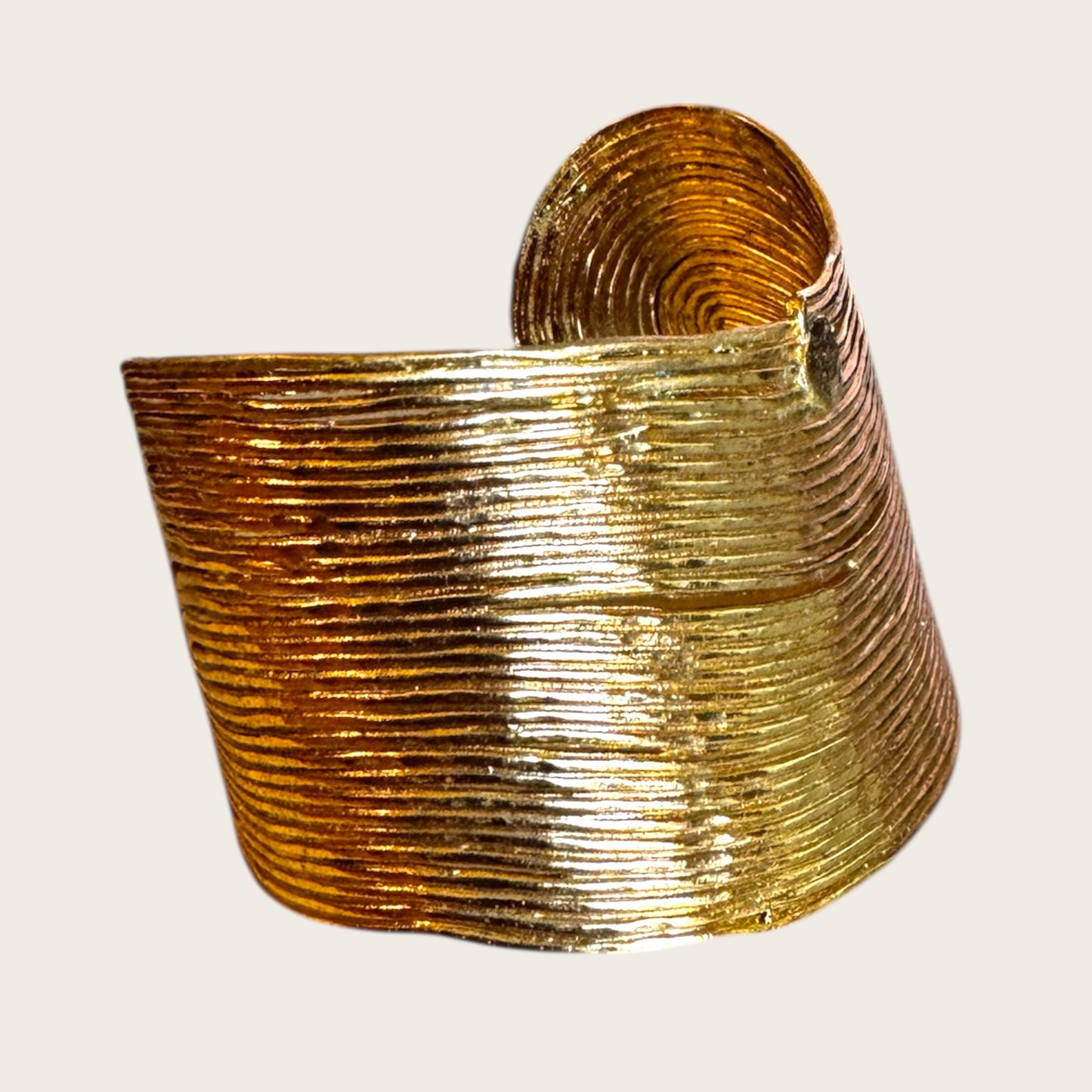 GAS Bijoux Sculptural Ribbed Gold-Tone Cuff