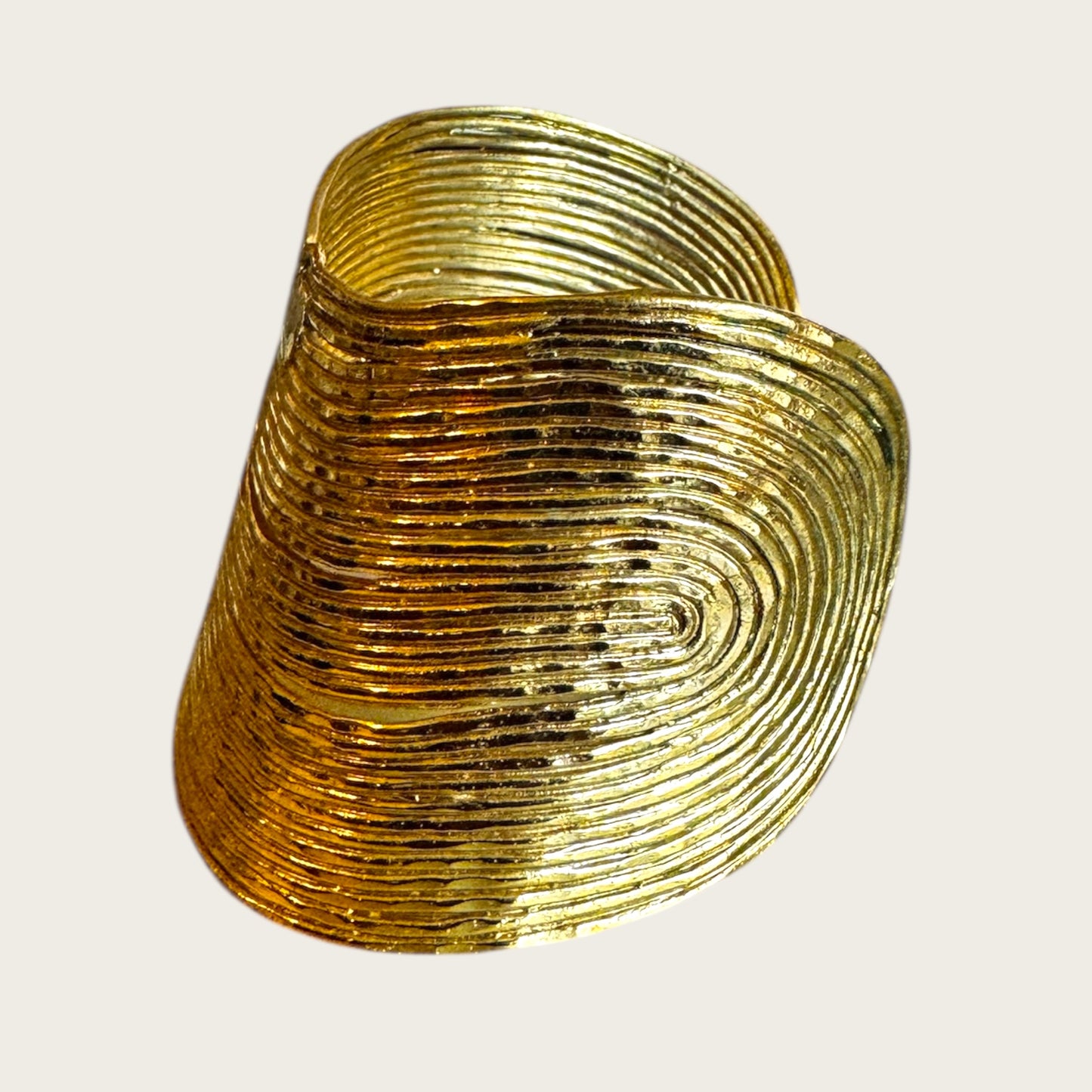 GAS Bijoux Sculptural Ribbed Gold-Tone Cuff