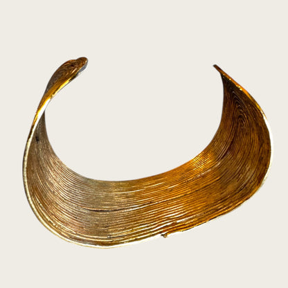GAS Bijoux Sculptural Ribbed Gold-Tone Cuff