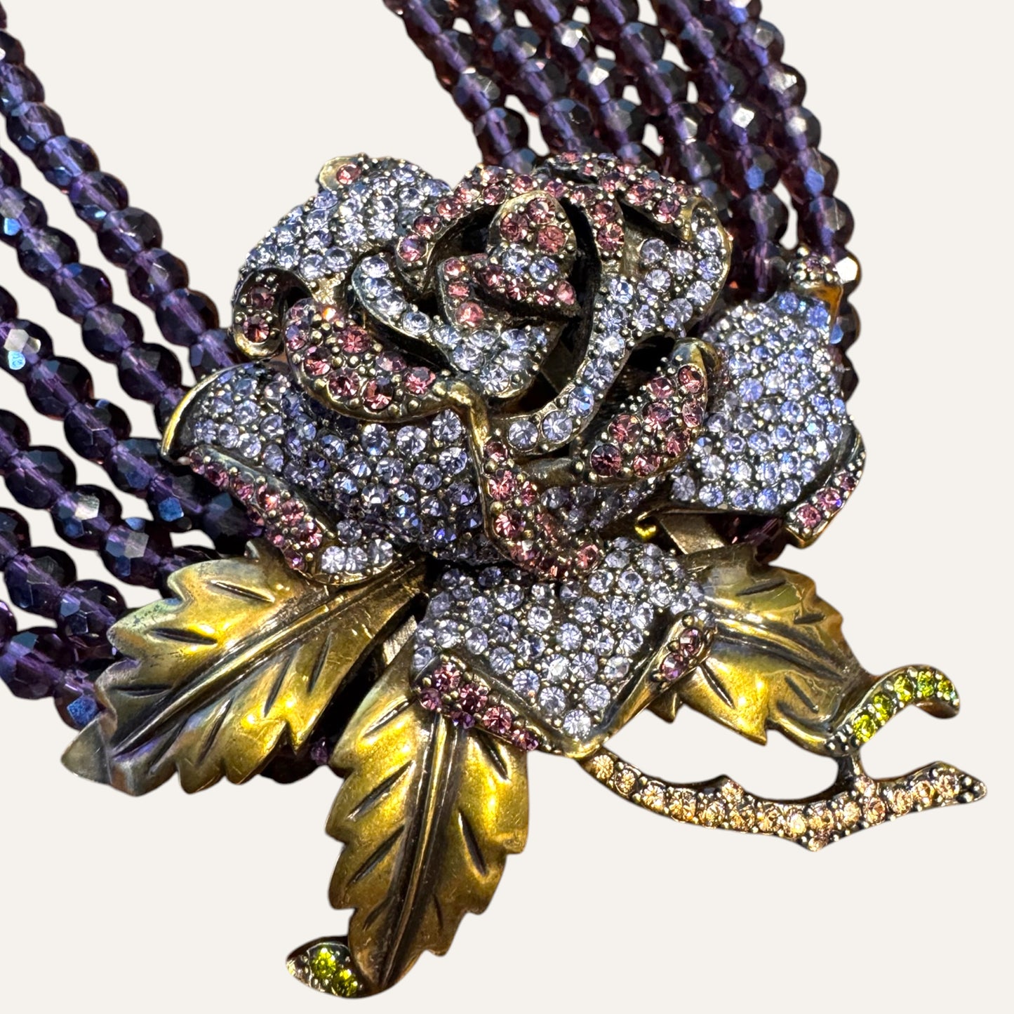 Heidi Daus Midnight Rose Cascade Multi-Strand Crystal Necklace