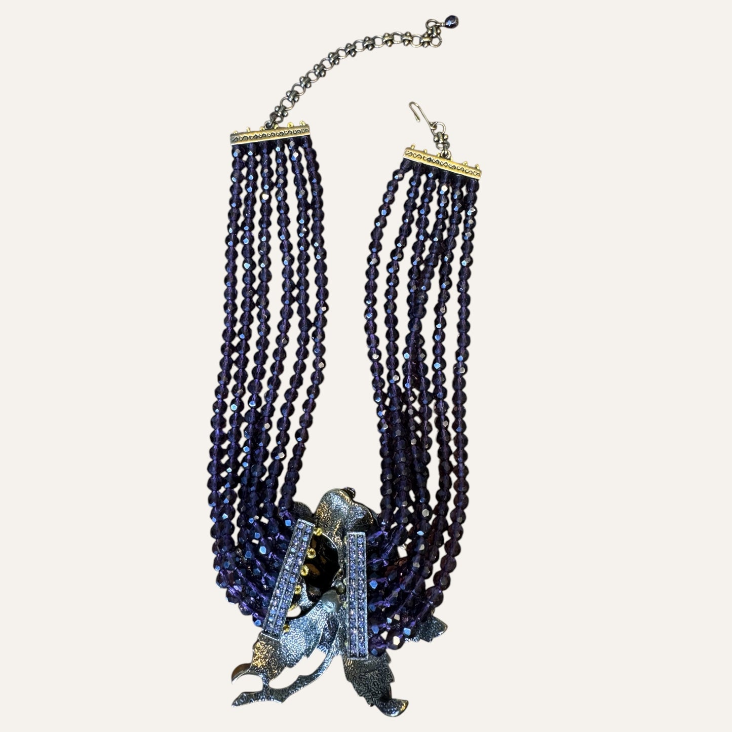 Heidi Daus Midnight Rose Cascade Multi-Strand Crystal Necklace