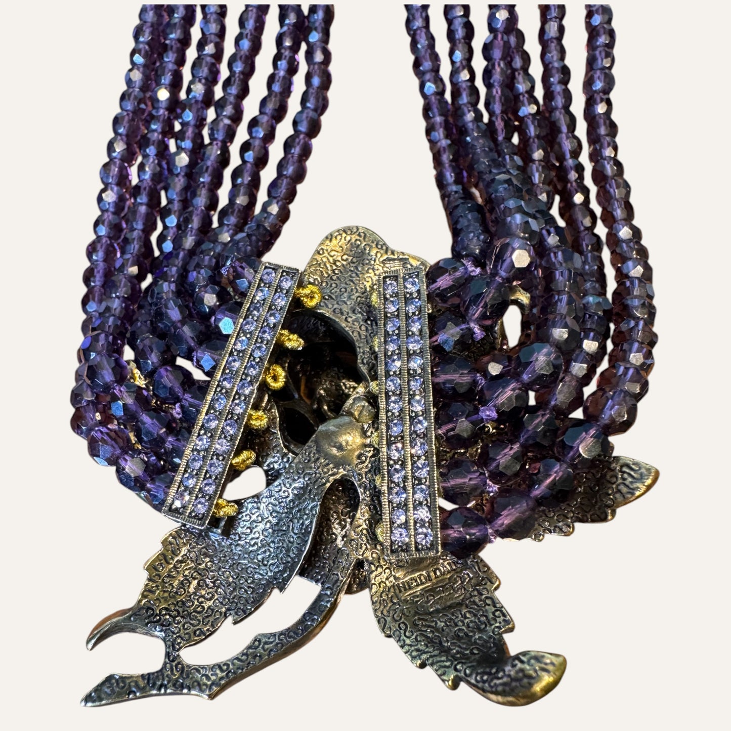 Heidi Daus Midnight Rose Cascade Multi-Strand Crystal Necklace