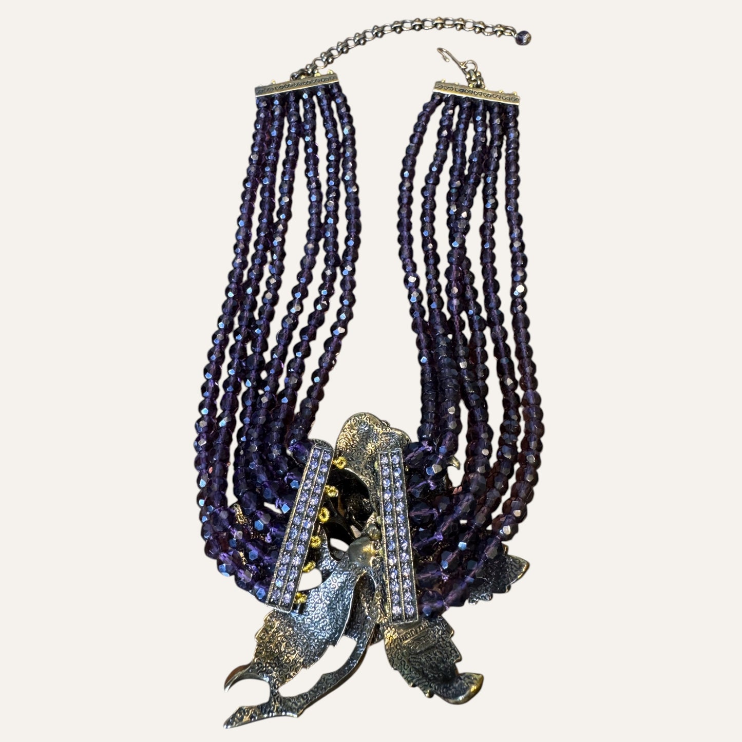 Heidi Daus Midnight Rose Cascade Multi-Strand Crystal Necklace