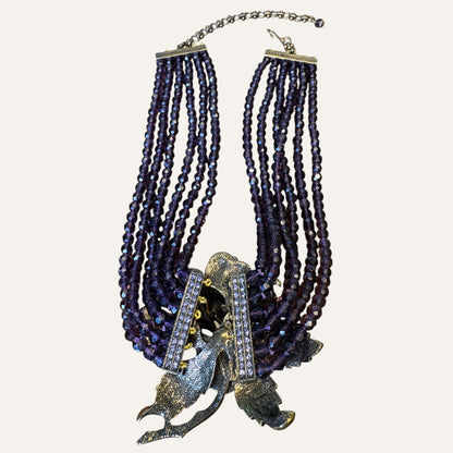 Heidi Daus Midnight Rose Cascade Multi-Strand Crystal Necklace