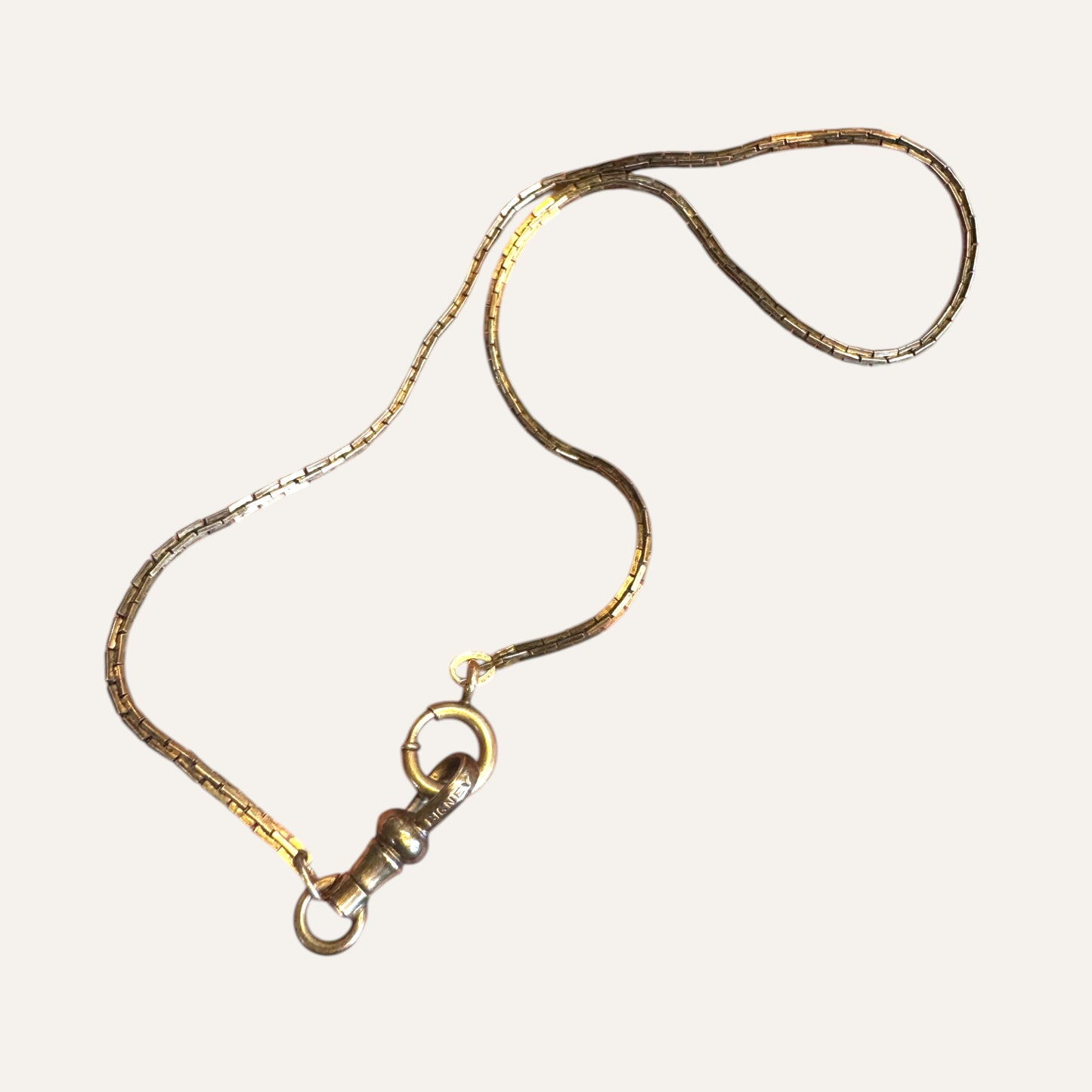 Vintage Bigney Watch Fob Chain – Classic Gold-Tone Link Design