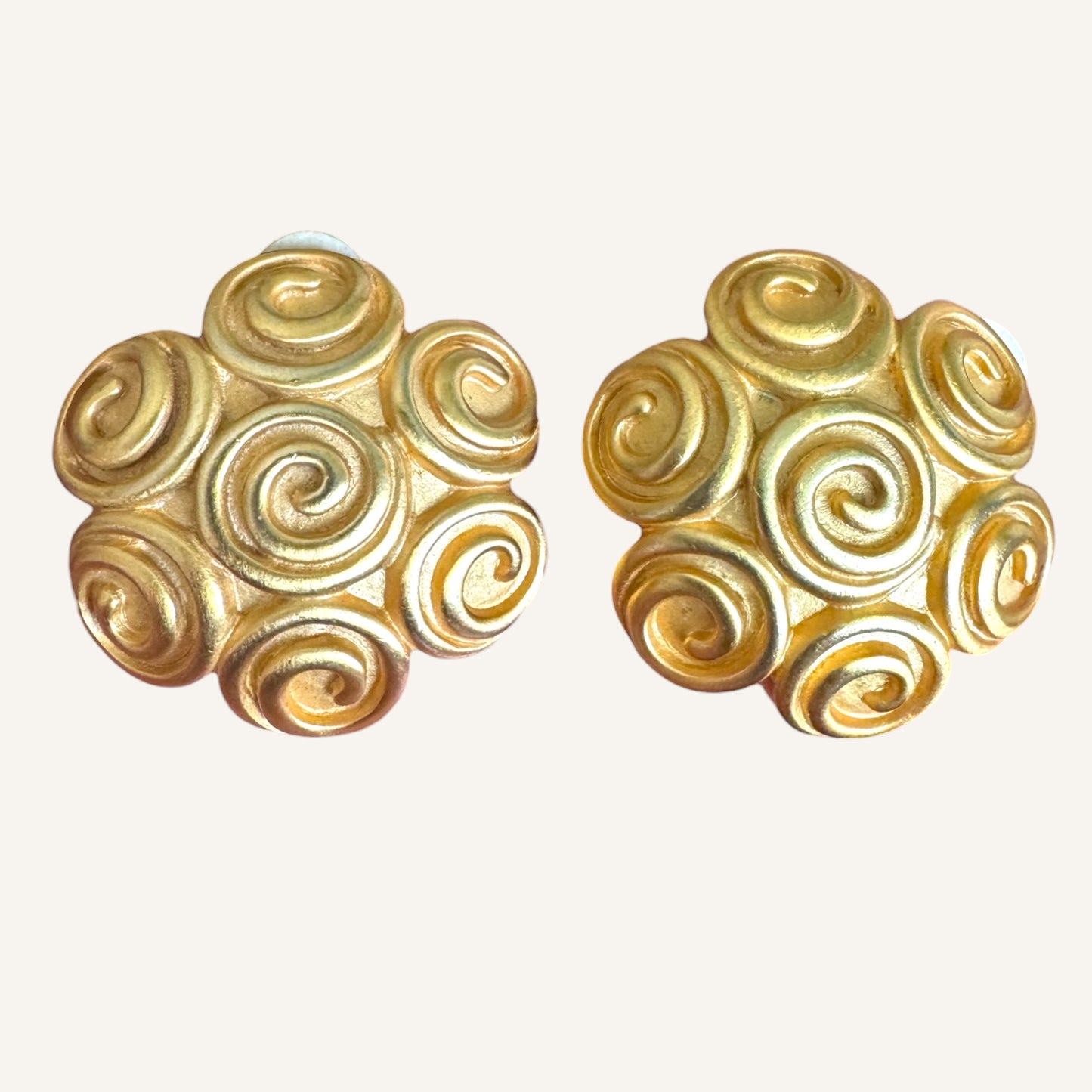 Anne Klein Domed Swirl Clip-On Earrings in Dual-Tone Gold Finish