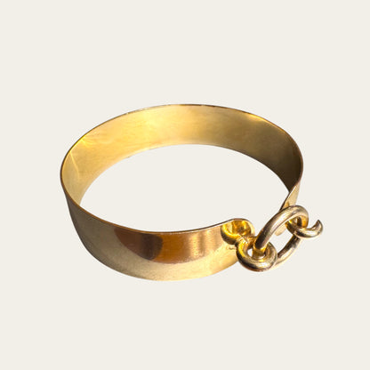 Vintage Gold Filled Sculptural Link Cuff – Signed Statement Bracelet