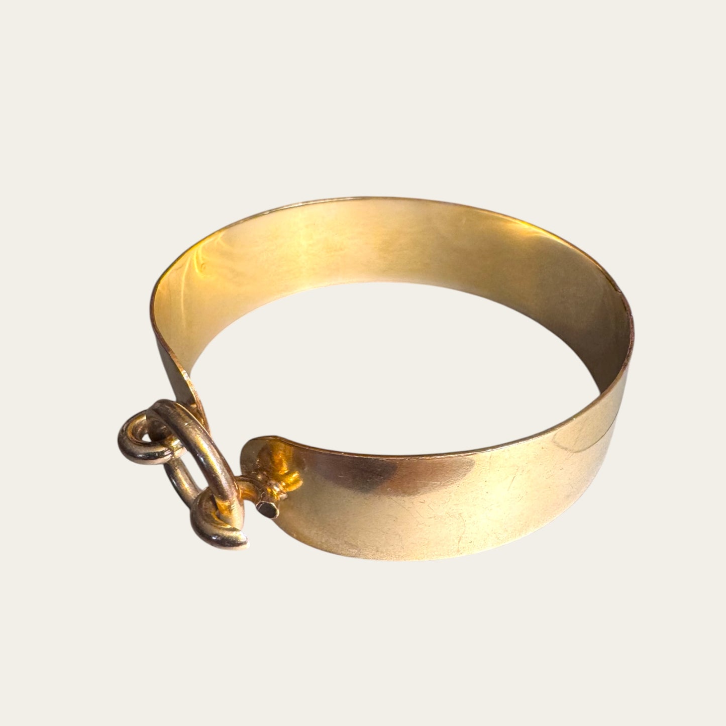Vintage Gold Filled Sculptural Link Cuff – Signed Statement Bracelet