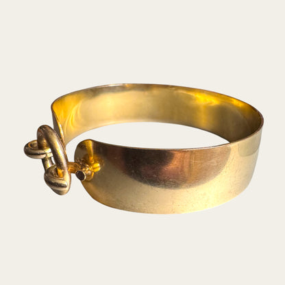 Vintage Gold Filled Sculptural Link Cuff – Signed Statement Bracelet
