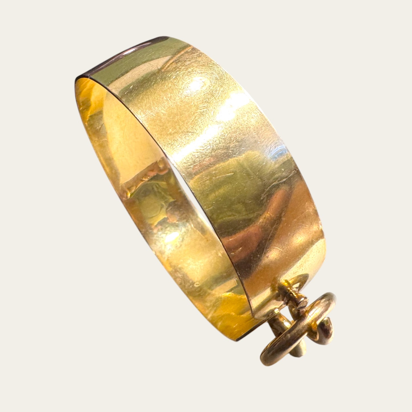Vintage Gold Filled Sculptural Link Cuff – Signed Statement Bracelet