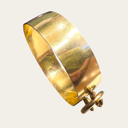 Vintage Gold Filled Sculptural Link Cuff – Signed Statement Bracelet