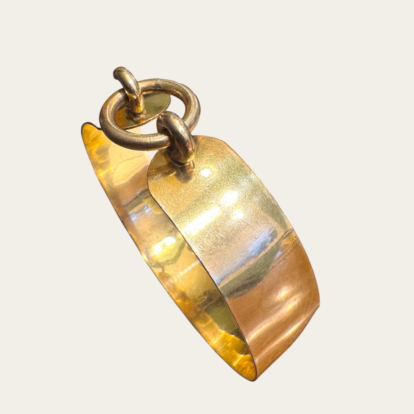 Vintage Gold Filled Sculptural Link Cuff – Signed Statement Bracelet