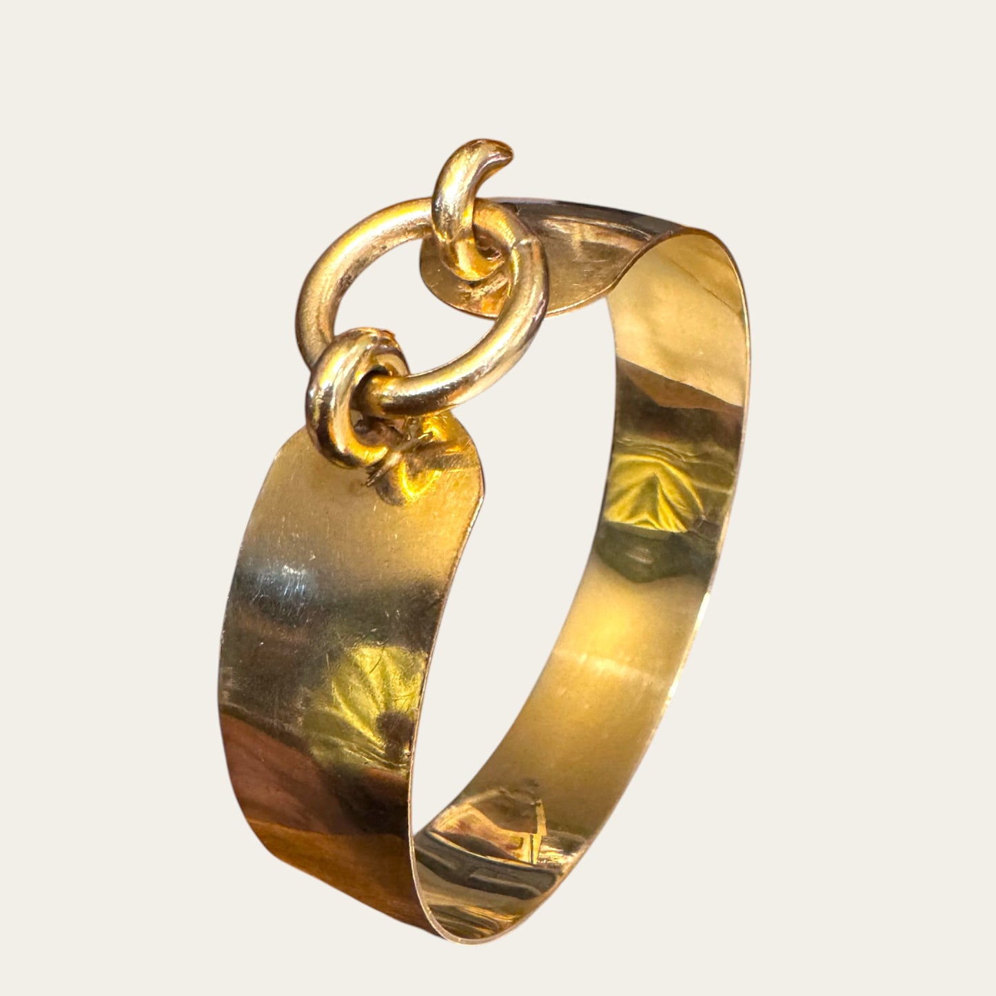 Vintage Gold Filled Sculptural Link Cuff – Signed Statement Bracelet
